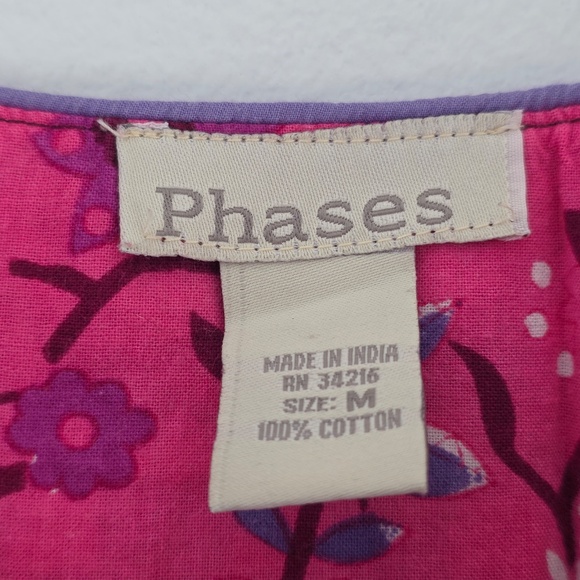 Phases Women's Floral Cotton Nightgown with Pockets - M - Picture 4 of 6